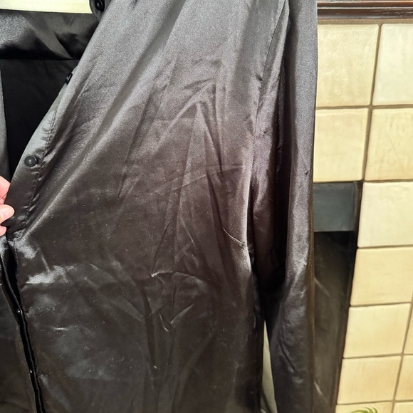 Lucca x Wildfang Black Satin Button Up - Picture 5 of 7